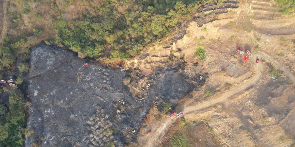 Fuego arrasó 3,4 hectáreas en el Cerro Colorado de Guayaquil