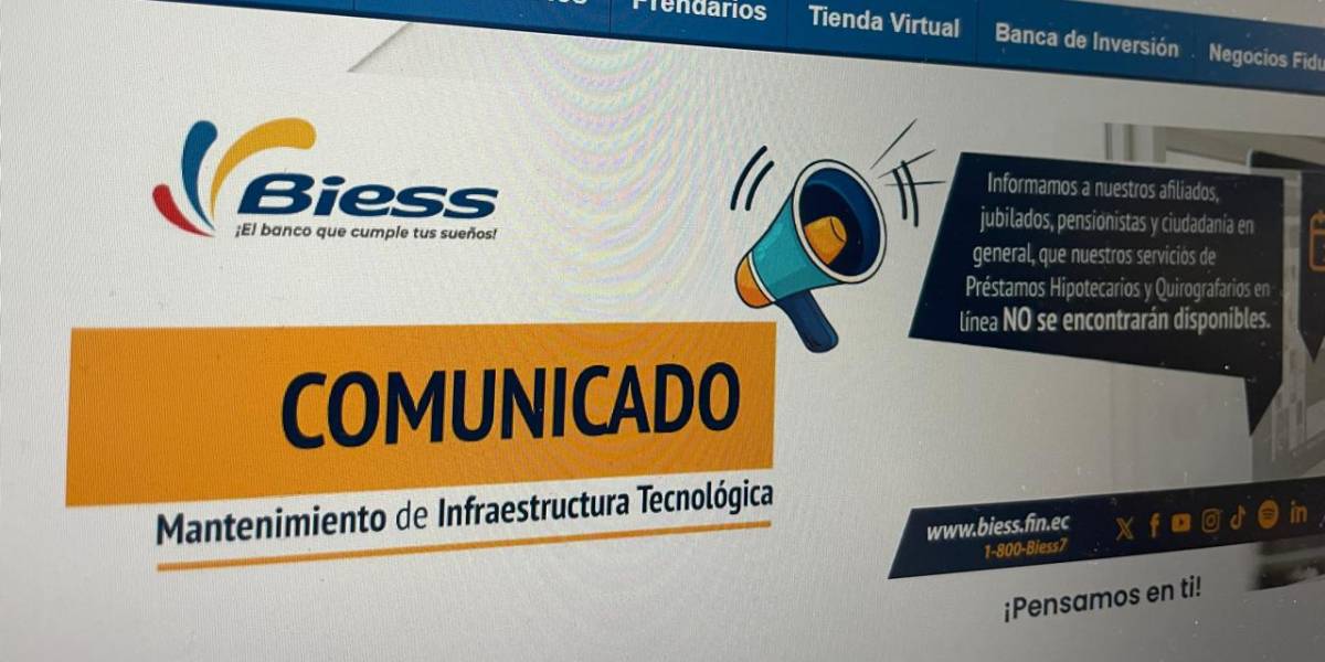 Los créditos del BIESS no podrán solicitarse en línea, de 16:00 a 18:00, este 12 de febrero