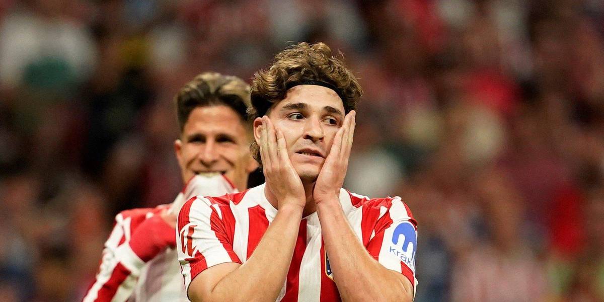 Julián Álvarez se une a la lista de bajas del Atlético de Madrid y se pierde el debut en Champions