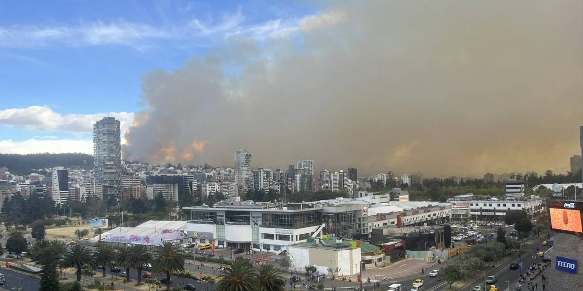 Daniel Noboa dispone la movilización de helicópteros del Ejército para controlar el incendio en Guápulo