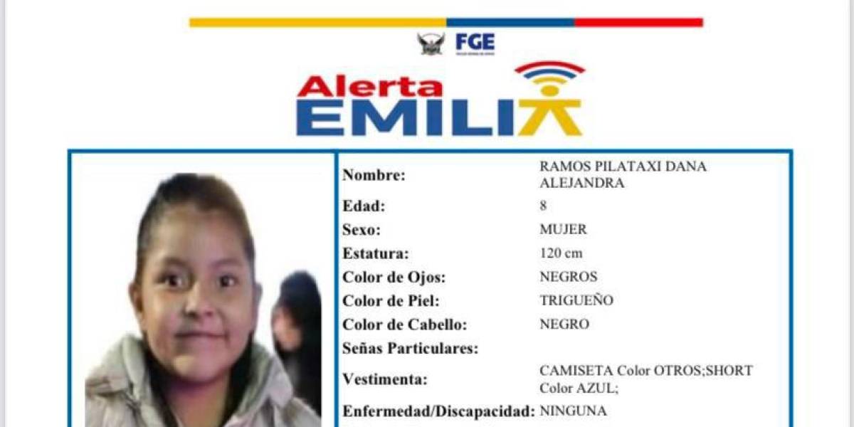 Riobamba: la niña Dana Alejandra Ramos Pilataxi, de ocho años, continúa desaparecida
