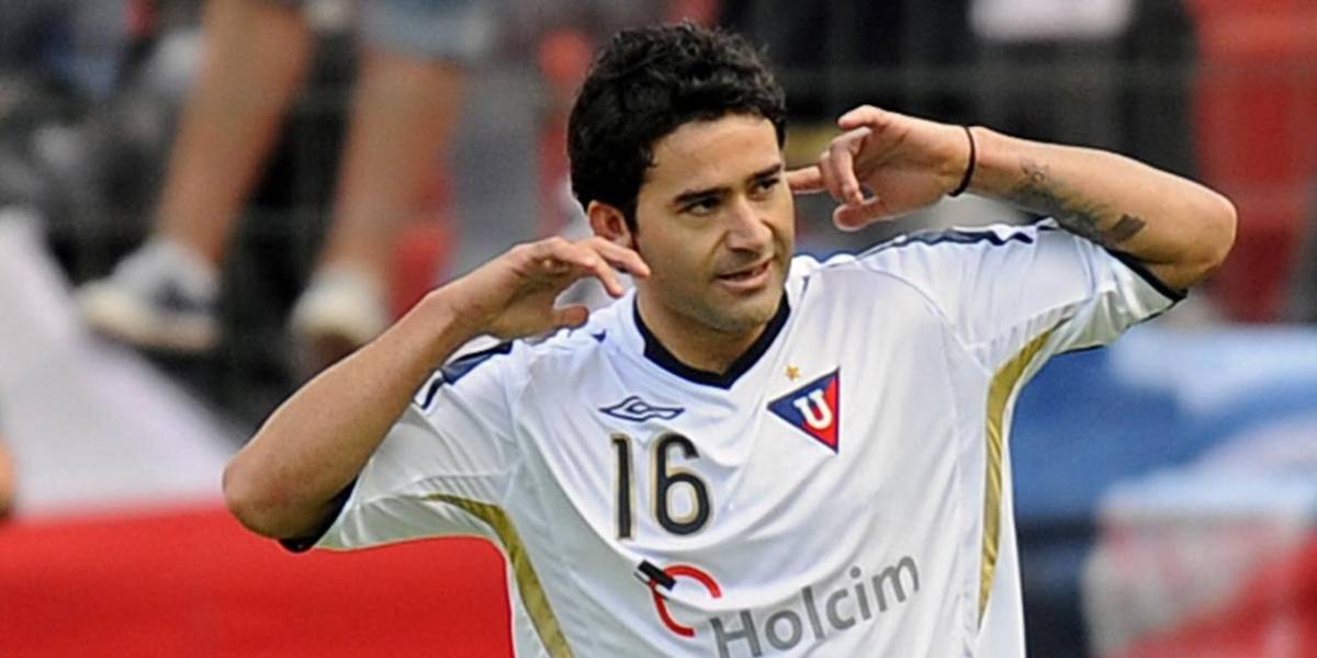 Claudio Bieler celebró eufóricamente el segundo gol de Liga de Quito contra Palmeiras