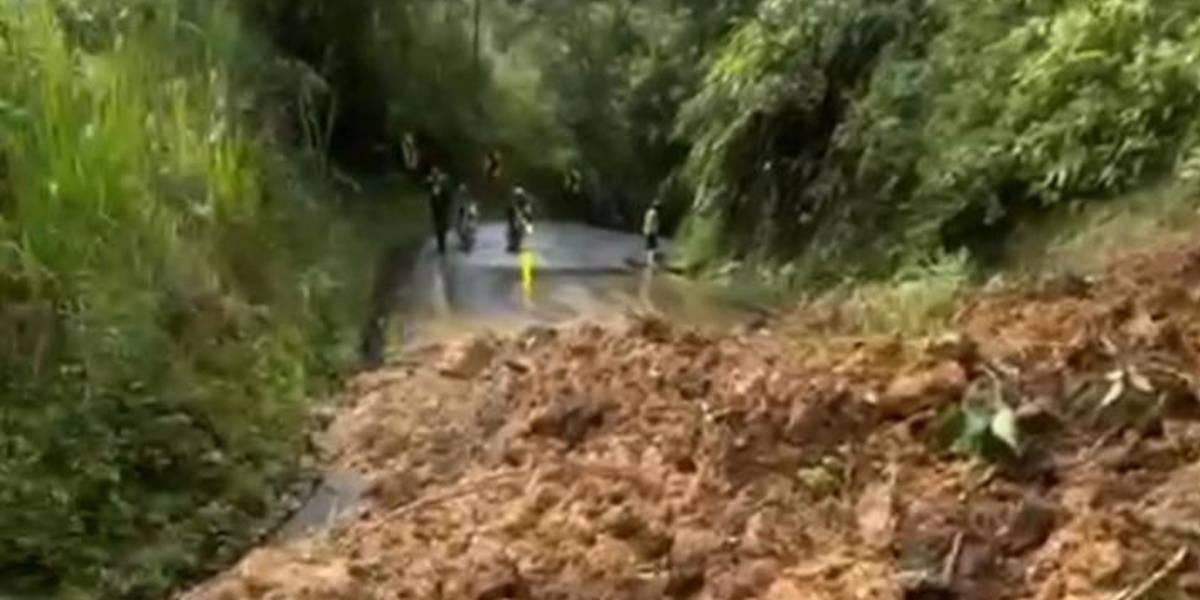 Napo, la circulación vehicular sobre la ruta El Chaco - San Luis se encuentra cerrada por deslizamiento de tierra