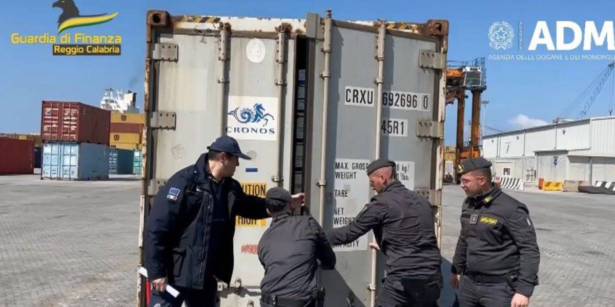 La Policía italiana decomisa más de 2,7 toneladas de cocaína muy pura procedente de Guayaquil