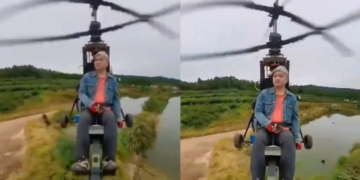 China: un influencer murió tras estrellarse en vivo con el helicóptero que él mismo construyó