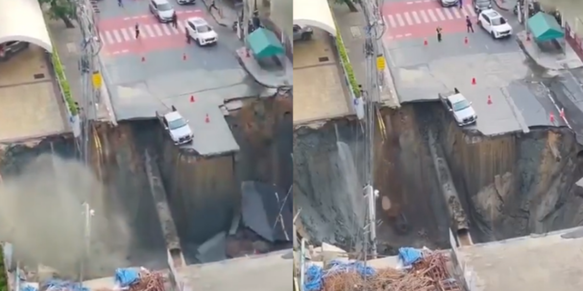 Tailandia: Impactante socavón de 50 metros se abre frente a hospital en Bangkok