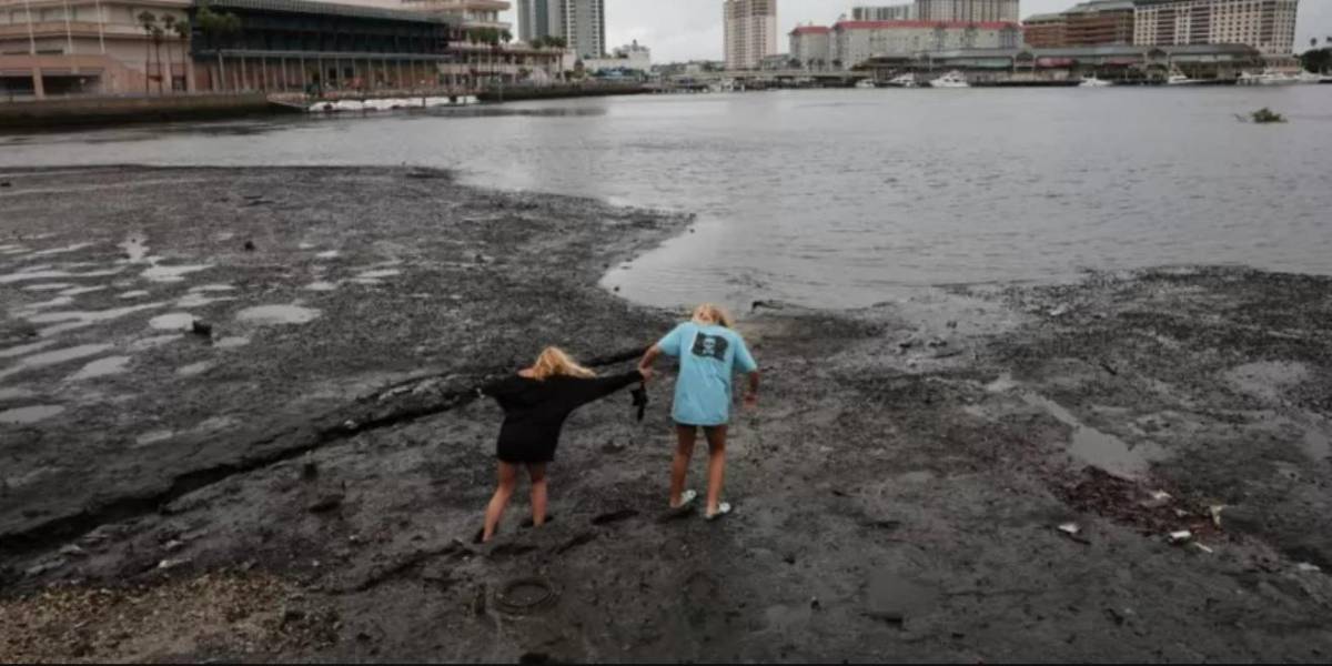 Por qué se retiró el agua del océano de la bahía de Tampa antes de la llegada del poderoso huracán Ian