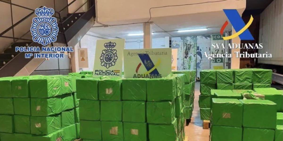 Más de cuatro toneladas de cocaína procedentes de Ecuador, incautadas en España