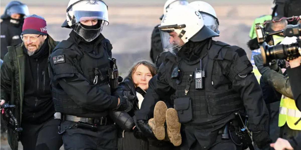 Desalojan a Greta Thunberg en Alemania durante una protesta en una mina de carbón