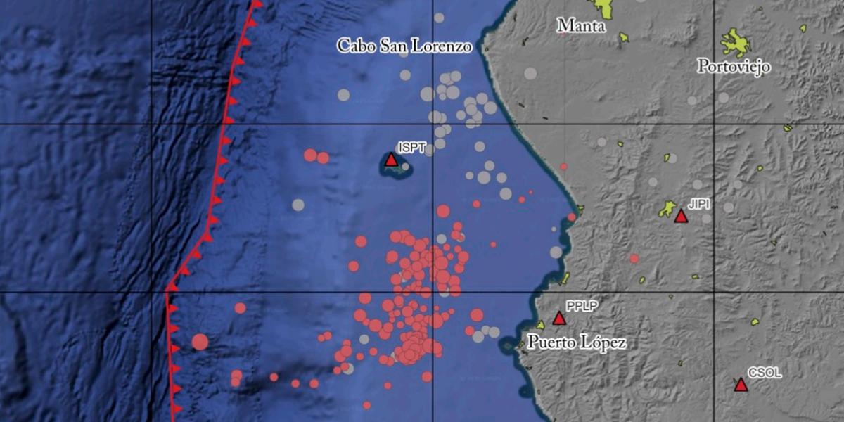 Manabí: 168 sismos registrados en 11 días frente a Puerto López