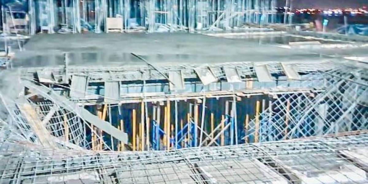 La construcción de un edificio en Puerto Santa Ana, Guayaquil, queda paralizada tras colapso estructural
