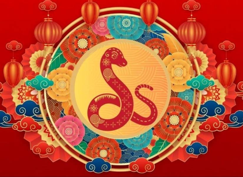 La serpiente de madera, símbolo del Año Nuevo chino.