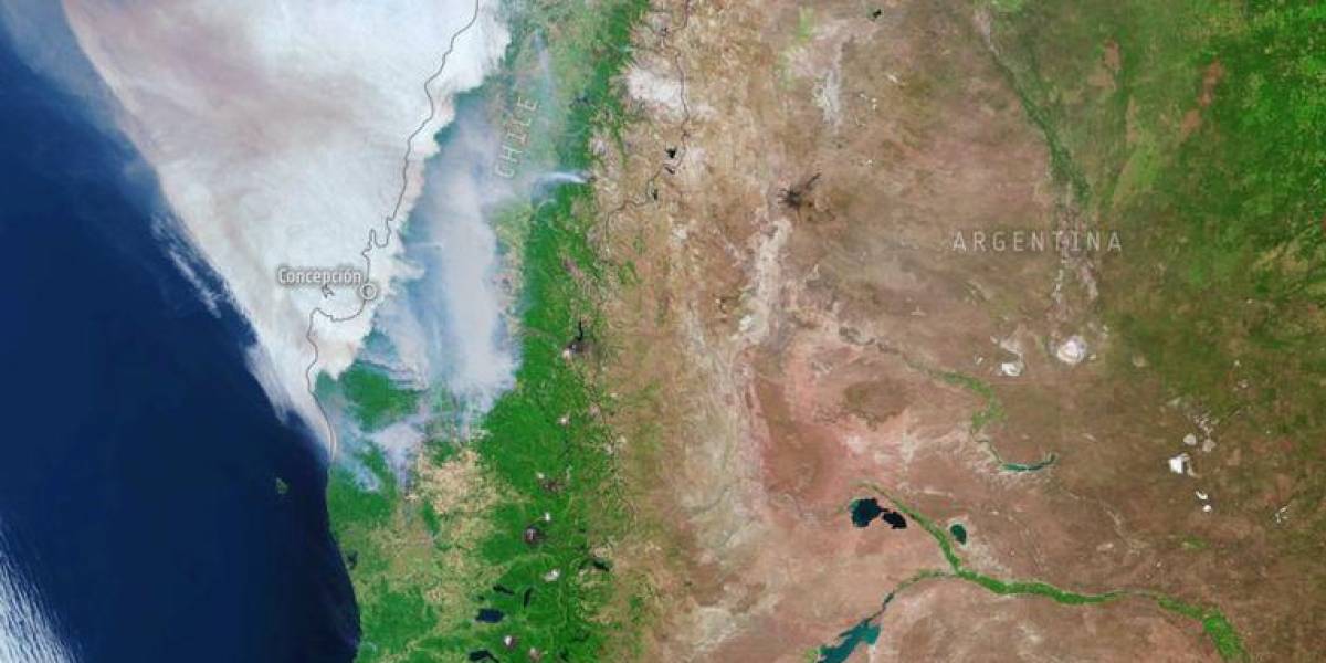 Incendios en Chile: las imágenes desde el espacio que muestran la magnitud de la ola de fuegos, la más mortífera de la última década en el país