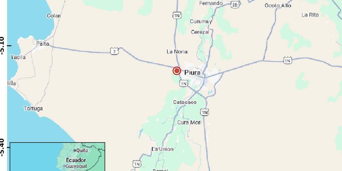 Sismo de 4.6 grados sacude la región de Piura, en Perú