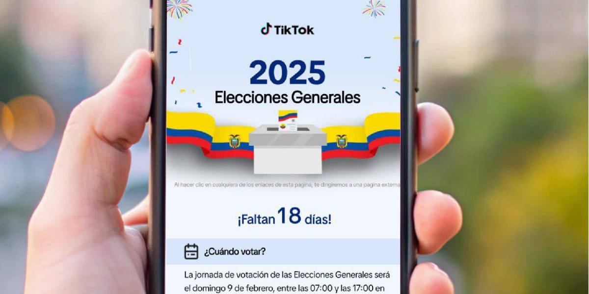 Elecciones Ecuador 2025 | El CNE y TikTok y habilitan una Guía para los comicios del 9 de febrero