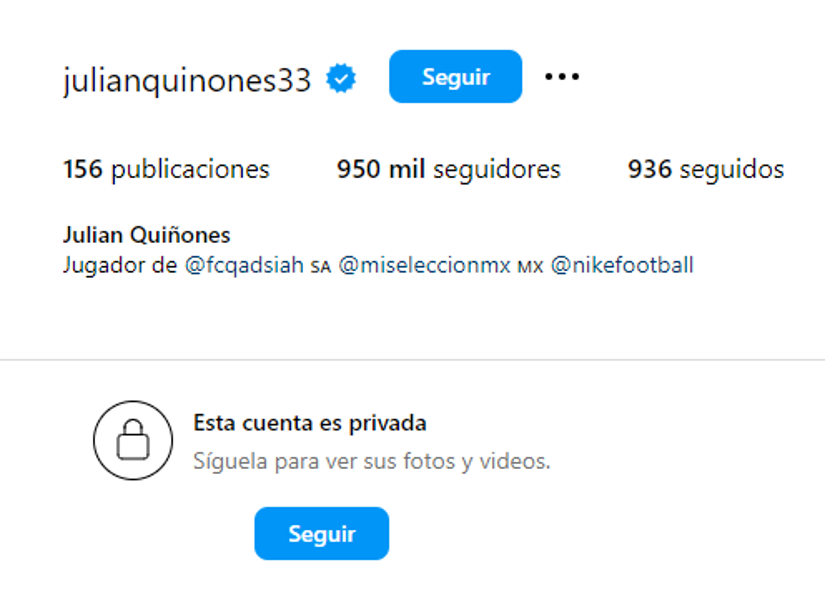 Perfil drestrigido de Julián Quiñones.