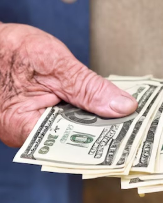 Imagen referencial. Persona adulta mayor con billetes en sus manos.