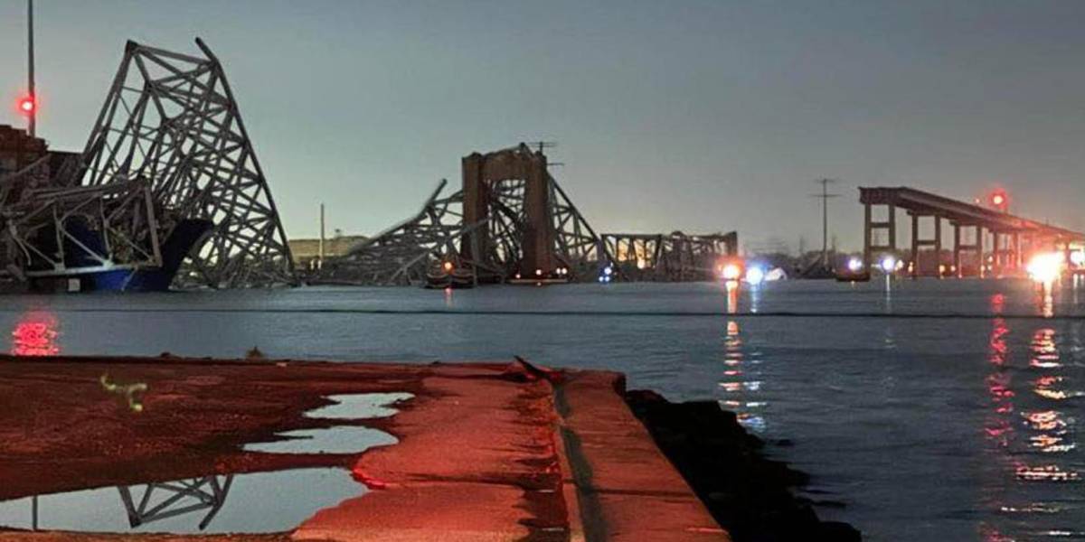 VIDEO: este es el momento en el que colapsó el puente de Baltimore