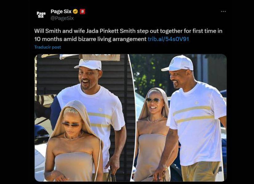 Publicación de Page Six en la que aparece Will Smith y Jada Pinkett.
