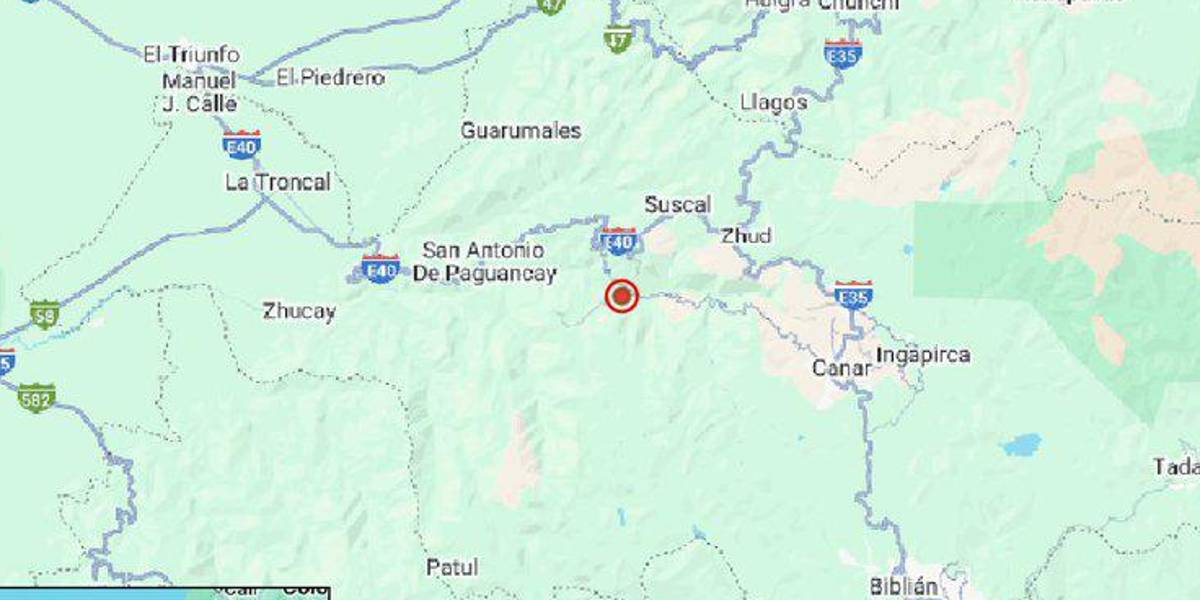 Un sismo de 3.8 grados sacudió la provincia de Cañar este 12 de octubre