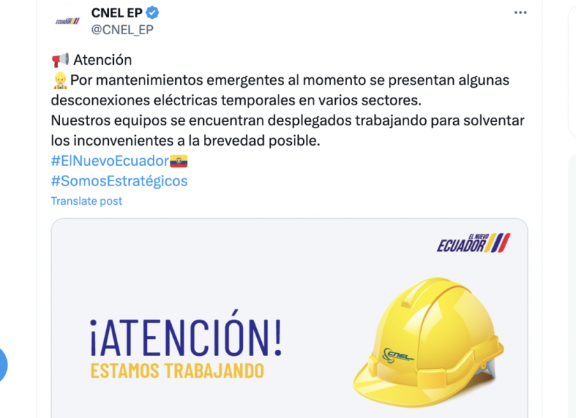 La Corporación Nacional de Electricidad CNEL EP.