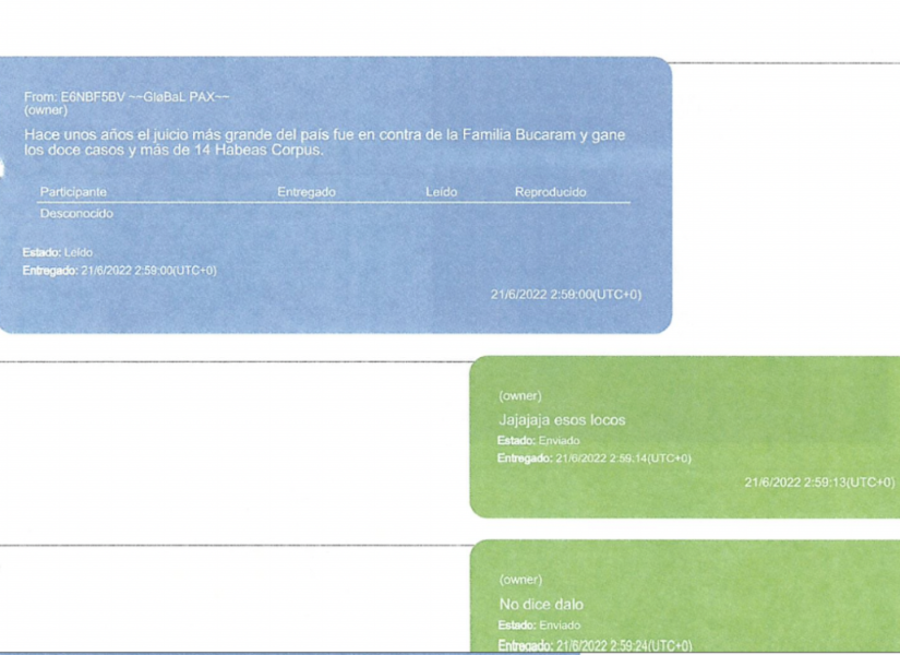 En un PDF de 21 páginas publicado por Fiscalía se da la conversación entre Cristian Romero y Leandro Norero.