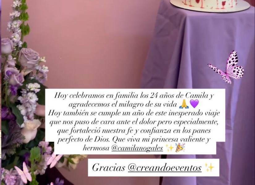 Historias de Úrsula celebrando el cumpleaños de su hija.