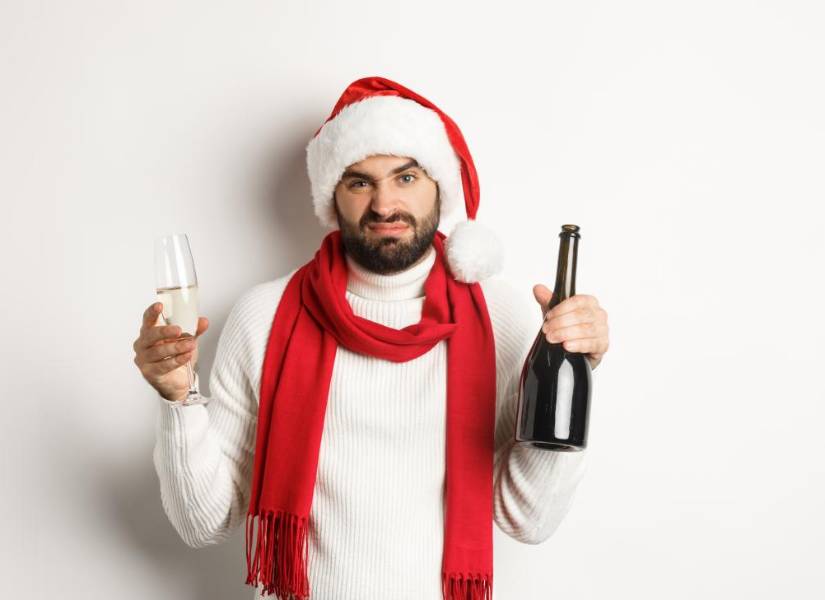 El vino y la champaña son las bebidas alcoholicas más consumidas en estas fechas.