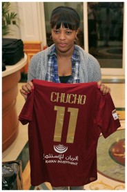 Ceremonia de homenaje del club El Jaish al fallecido Christian &quot;Chucho&quot; Benítez