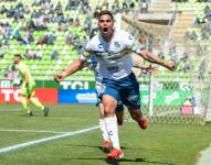 Álvaro Madrid celebra un gol con el Everton de Chile