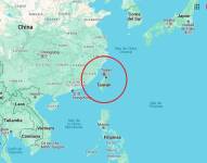 El sismo ocurrió a las 18:58 (hora de Ecuador continental) en una zona marina cerca a la costa de Taiwán.