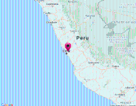 Mapa donde se señala el lugar del sismo en Perú.