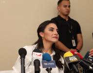 Verónica Abad durante una rueda de prensa en Quito, en enero 2025.
