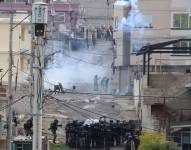 Quito, domingo 19 de octubre del 2025. Enfrentamientos en San Miguel del Común, parroquia de Calderón, norte de Quito.