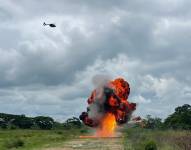 La pista clandestina fue destruida por la fuerza pública.