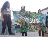 Toma pacífica del CNE por parte de miembros de Yasunidos.