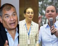 Imagen de Rafael Correa, Marcela Aguiñaga y Pierina Correa.