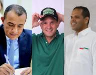 Fotos de Javier Pincay, José Miguel Mendoza, y Byron Joza: políticos de Portoviejo que han sido atacados por el crimen.