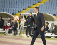 El director técnico de Barcelona SC, Ismael Rescalvo, en el partido contra Vinotinto por la fecha 26 de la Liga Ecuabet conectada por Xtrim