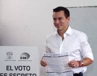Daniel Noboa en las votaciones por la consulta popular de abril de 2024.