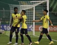 La selección de Ecuador sub 20, celebrando el gol de Justin Cuero.