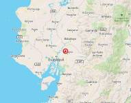 Imagen del epicentro del sismo.