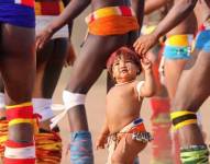 Walama Aris, el niño indígena que baila en ritual fúnebre.