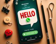 Letras rojas en un chat de WhatsApp.