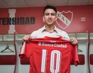 Fernando Gaibor en su presentación como jugador de Independiente de Avellaneda