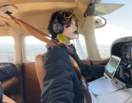 Foto de Ethan Guo cuando inició su travesía en todos los continentes