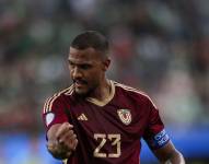Salomón Rondón celebra un gol con la selección de Venezuela