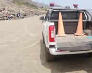 Foto de la camioneta donde fue recogida el resto humano en San Vicente, el jueves 28 de agosto.