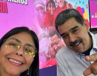 Delcy Rodríguez y Nicolás Maduro.