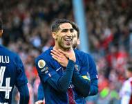 Hakimi anotó los dos goles para darle la victoria al PSG ante Brest en la Ligue 1.